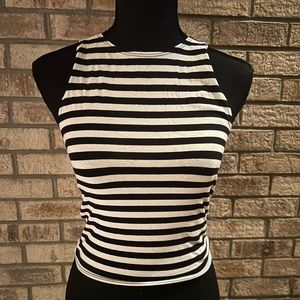 B&W horizontal striped tank top